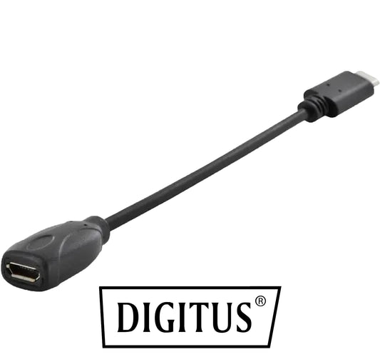 Adattatore Cavo USB 3.1 Type-C Maschio a Micro USB B Femmina OTG per Dati e Ricarica