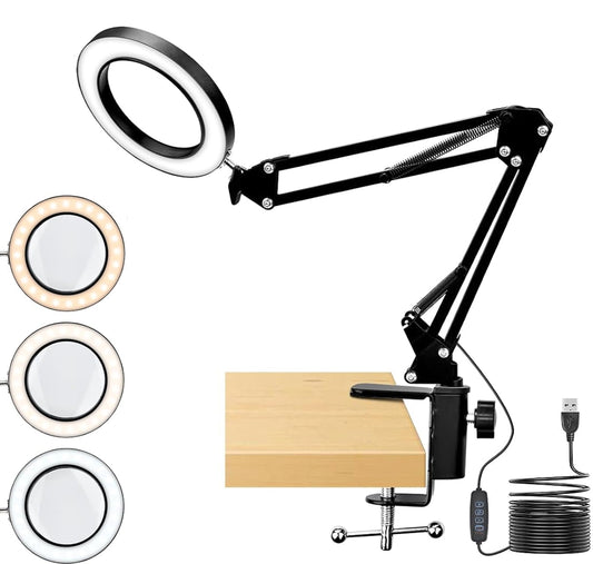 lampada con lente di ingrandimento 5diottrie 72led