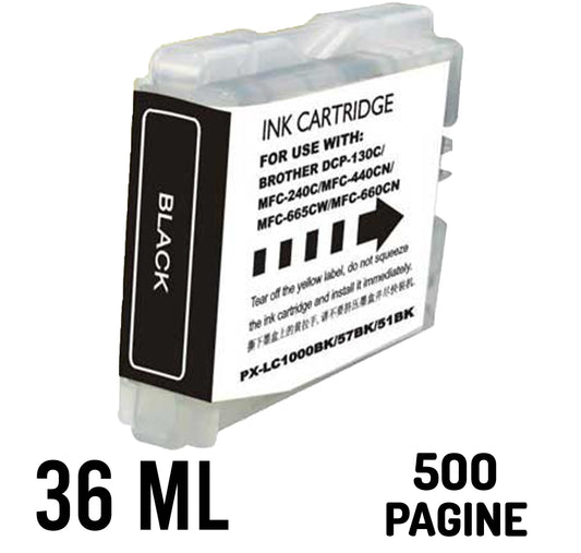 brother compatibile lc1000 lc970 dcp13xc 33xc 540cn black 23ml