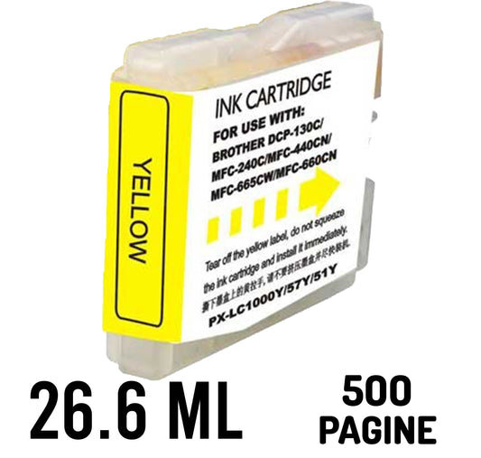 brother compatibile lc1000 lc970 dcp13xc 33xc 540cn yellow 15ml