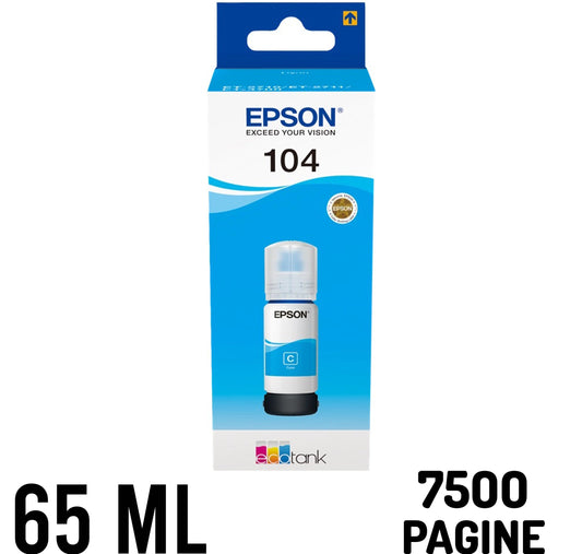 flacone epson 65ml ecotank 104 ciano C13T00P240