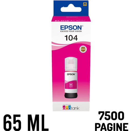 flacone epson 65ml ecotank 104 magenta C13T00P340