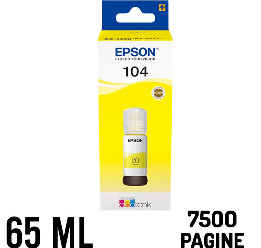 flacone epson 65ml ecotank 104 yellow C13T00P440