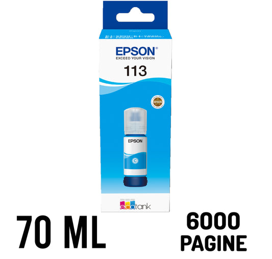 flacone epson 70ml ecotank 113 ciano C13T06B240