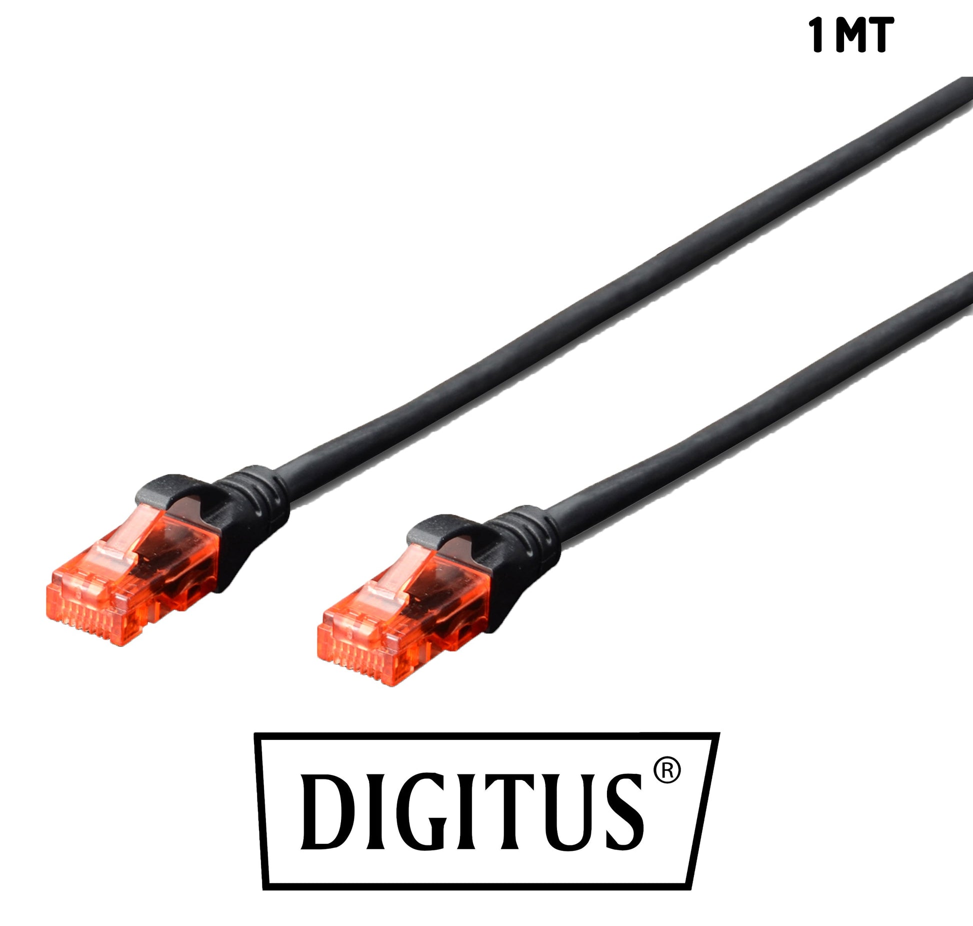 cavo patch cat 6 rame utp nero 1mt digitus LSZH *215