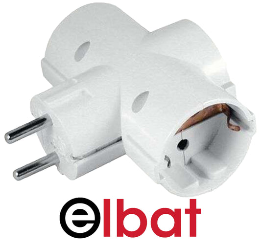 adattatore spina schuko16A-3 prese schuko 16A bianco*572