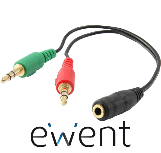 adattatore audio 1jack 3.5mm 4p femm. 2jack 3.5mm 3p masc. *021