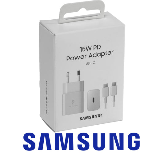 alimentatore usb 15w 3a + cavo usb type c samsung white *273