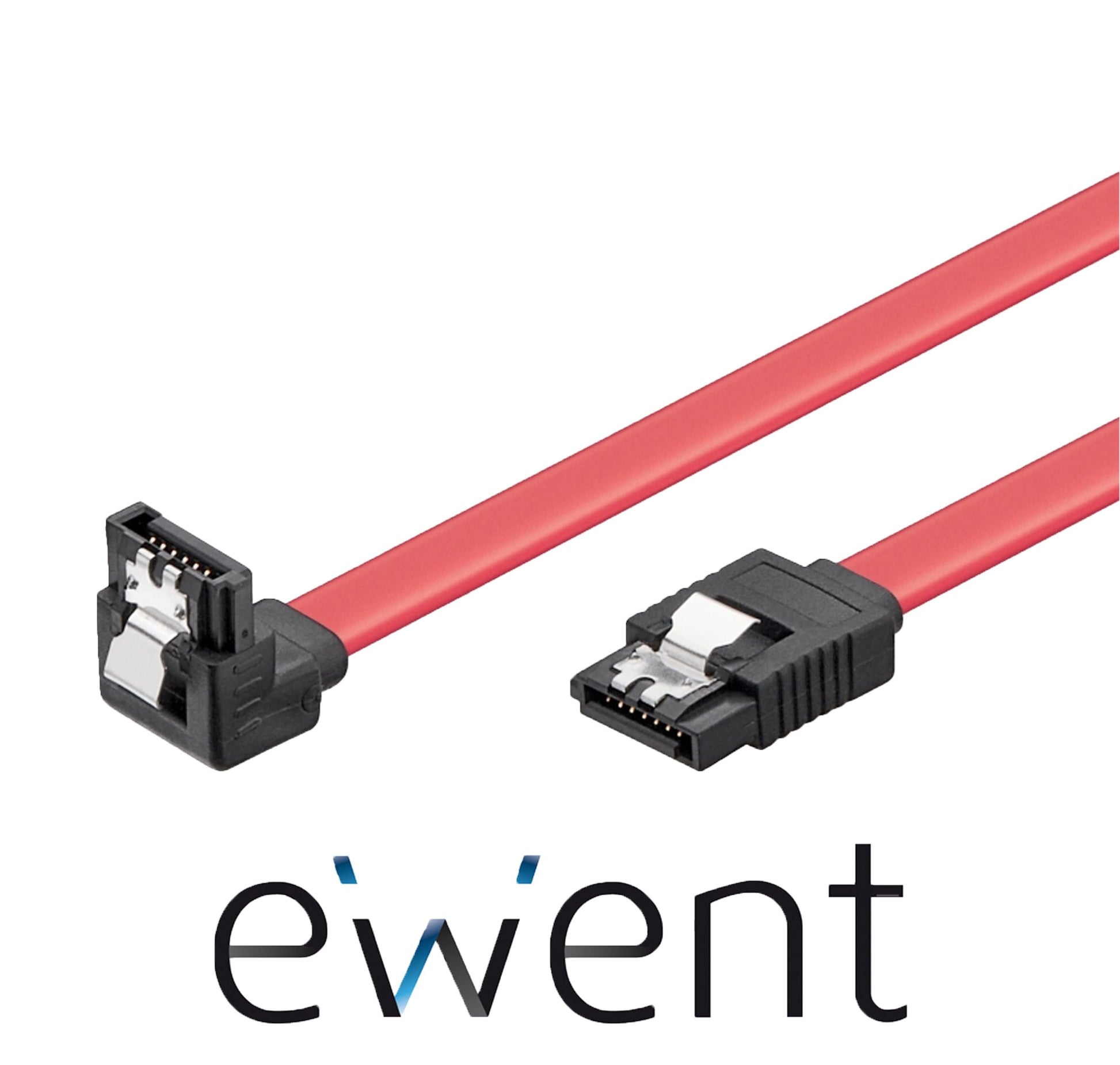 Cavo SATA 6Gbps 0,7m con Clip e Connettore 90° Ewent per HDD SSD Trasferimento Dati Alta Velocità