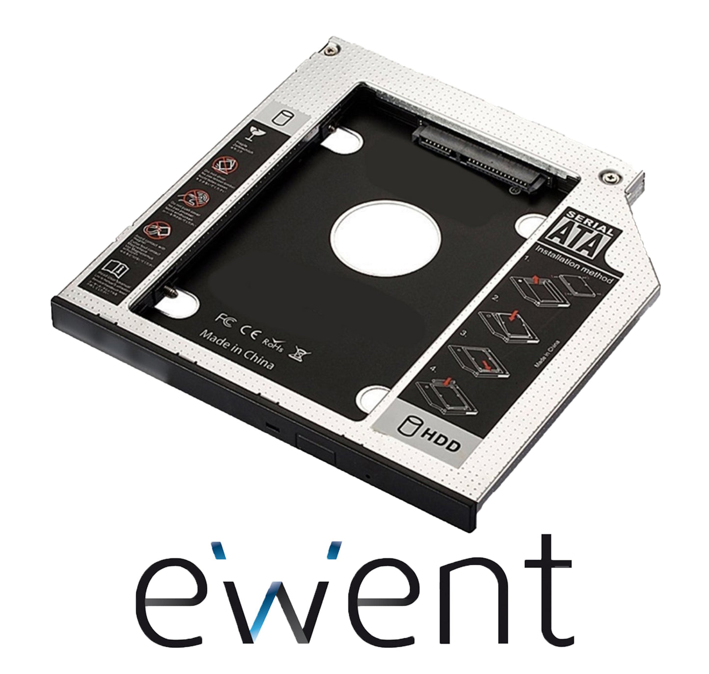 Telaio Masterizzatore Notebook 9,5mm per HDD/SSD 2.5” SATA Caddy Interno Ewent per Upgrade Laptop
