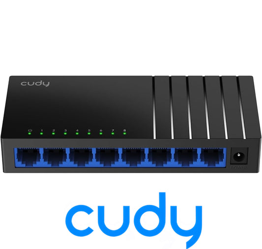 switch 8 porte design moderno fast ethernet gigabit cudy*572