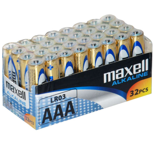 batterie alcaline MAXELL LR3 AAA da 1.5 v confezione da 32*572