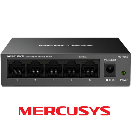 switch 5 porte fast ethernet gigabit metal mercusys *572