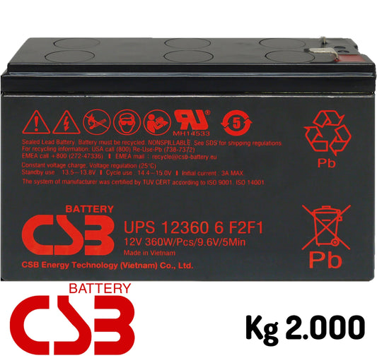 batteria al piombo 12v 6ah CSB faston grande/piccolo *329